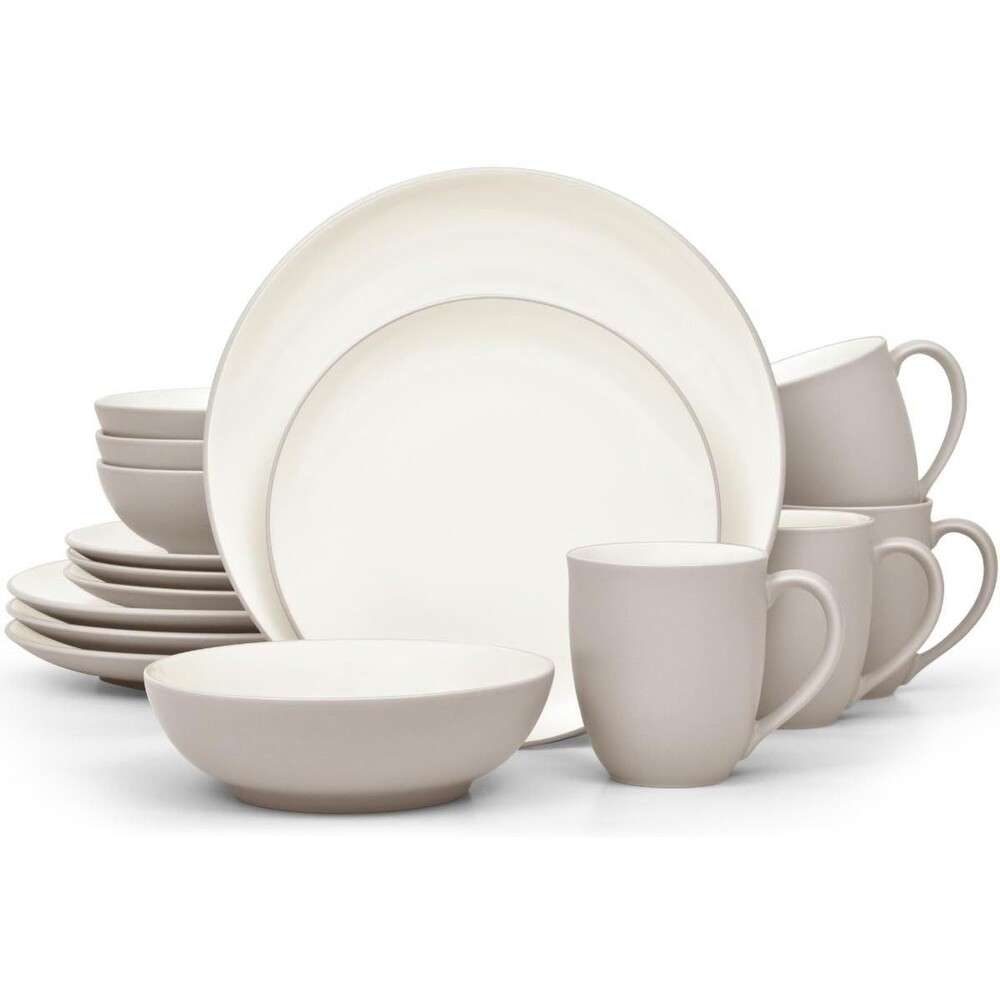 Noritake Colorwave Sand 16-Piece Coupe Round Set, Service for 4